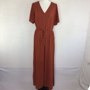 IVY STREET WOMEN CHESTNUT V-NECK SHORT SLEEVES,  PALOOZA LEGS JUMPSUIT SIZE 1X